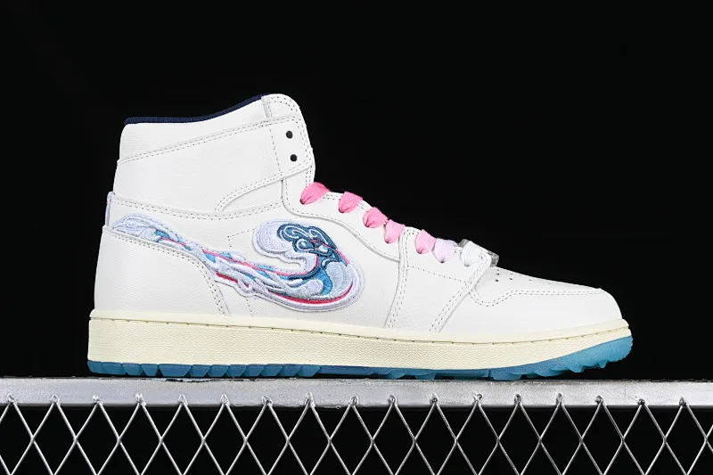 All categories Air Jordan Jordan series basketball shoes Air Jordan 1 High Air Jordan 1 High Golf "Pebble Beach" AJ1 Joe 1 embroidery special edition high-top basketball shoes FV3565-100